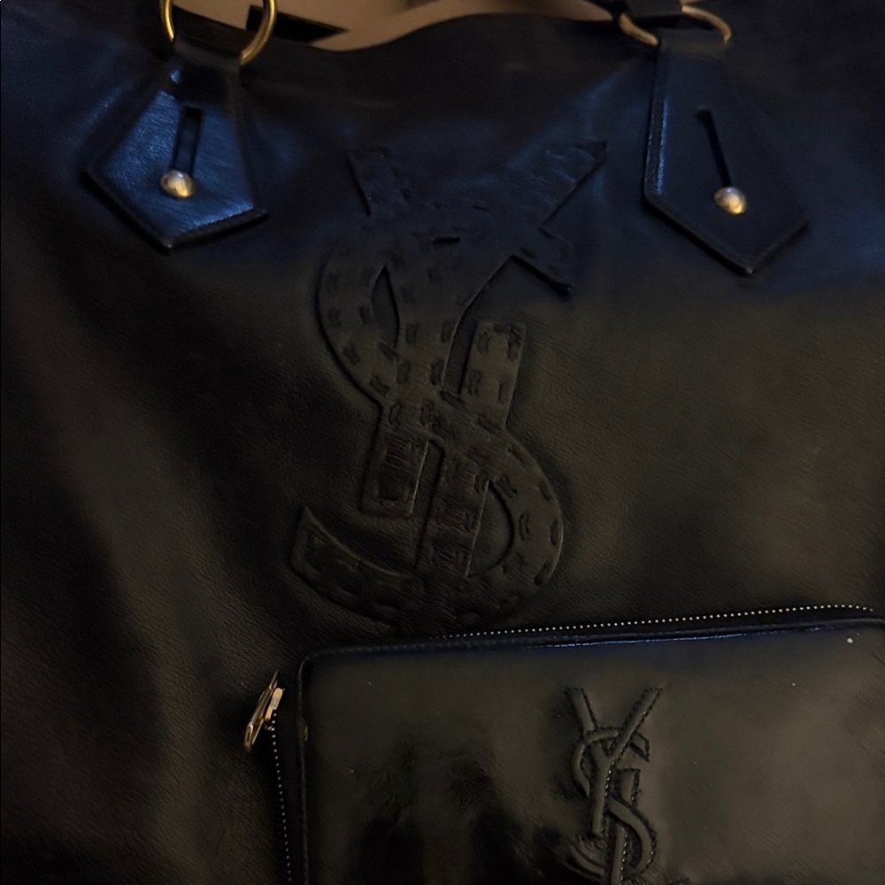 Yves Saint Laurent Elegant Black Tote and Wallet - Picture 9 of 13